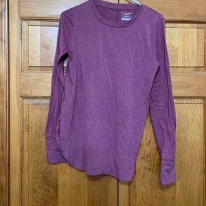 Tek Gear Drytek Active Top Long Sleeve Pink/Purple  Crewneck with Thumbholes, Sm